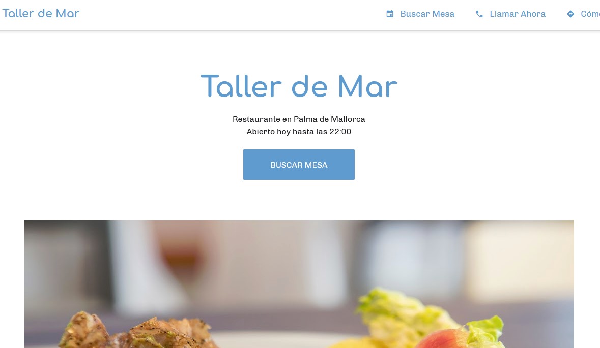 Google Site Restaurant Taller de Mar Palma de Mallorca